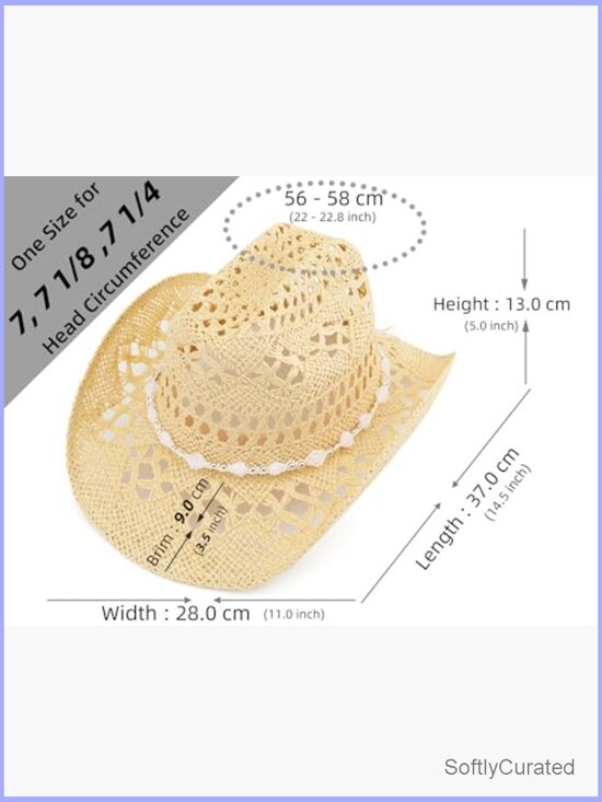 Straw Cowboy Hat with Shapeable Brim, Adjustable main image 5